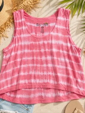 Fun Billabong x Bob Marley Pink Tie Dye Tank Top Large Boho Beachy Festival